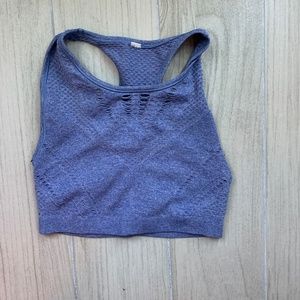 Alo Yoga Blue Crop Active Top